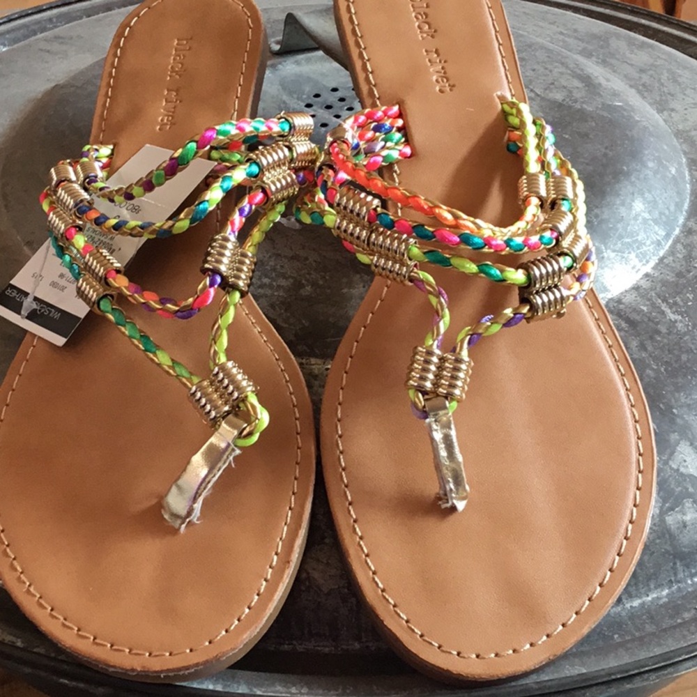 NWT Black Rivet Sandals by Wilson Leather